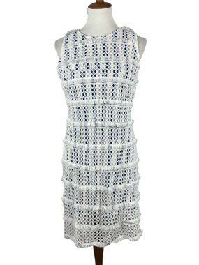 vince camuto floral embroidered mesh midi dress NEW Vince Camuto Floral Embroidered Mesh Midi Dress V neck Front/Back Sz 2  $168